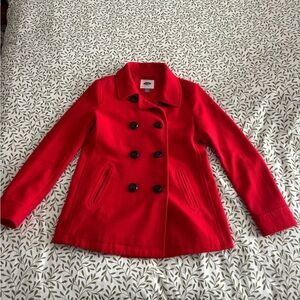 Old Navy Bright Red Women's Pea Coat